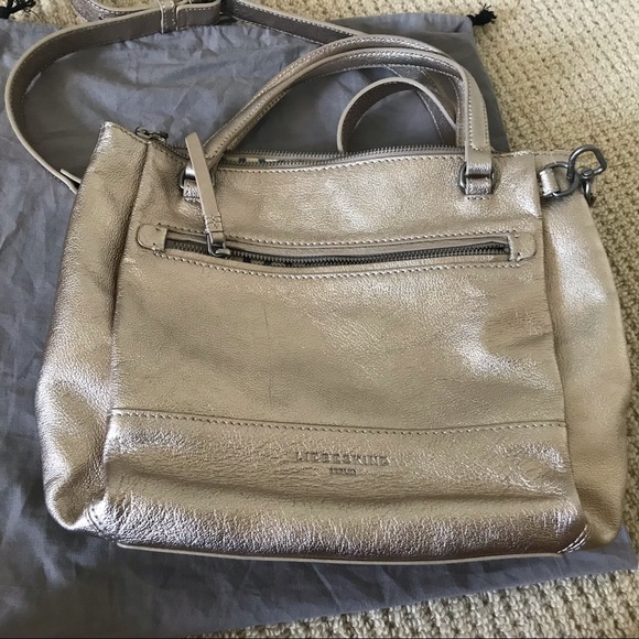 Liebeskind Berlin Gold Metallic Crossbody Purse Handbag Tote - Picture 4 of 13